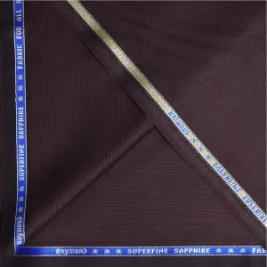 Raymond wool blended super fine sapphire fabric for all seasons wear, snuff colour with self matty designed unstitched suit fabric with length 3.0 metres / VV6825