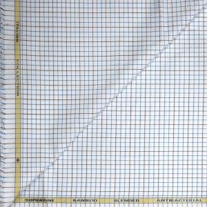 Siyaram's super Fine Bamboo Giza Italian Collection With Anti-Bacterial White Unstitched Shirt Fabric - 1.60 metres / VV6869