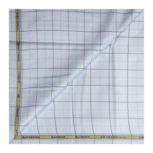 Siyaram's super Fine Bamboo Giza Italian Collection With Anti-Bacterial Blue  Self Design Unstitched Shirt Fabric - 1.60 metres / VV6890