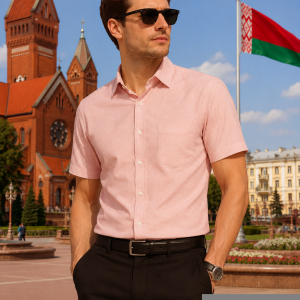 J.HAMPSTEAD 100% EGYPTIAN GIZA COTTON PEACH PLAIN UNSTITCHED SHIRT FABRIC - 1.60 MTS - J324 / VV6963