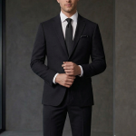 SIYARAM's BLACK POLY BLENDED UNSTITCHED SUIT FABRIC-3MTS - 4321 / VV7253