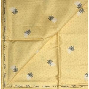 WEAVES EMPIRE 100% PREMIUM GIZA COTTON PRINTED YELLOW UNSTITCHED SHIRT FABRIC 1.60MTS / VV8148