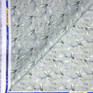 Siyarams festive collection printed pattern with hemp blended Green (Celadon) color unstitched men's Kurta / sherwani / top fabric of 2 meters / VV2303