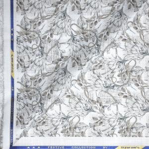 Siyarams festive collection printed pattern with hemp blended Multi color unstitched men's Kurta / sherwani / top fabric of 2 meters / VV2310