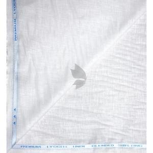 Siyaram's Premium Fabric with Linen (60%) + Lyocell (20%) + Cotton (20%) and also high in Softness, Breathability, Durability White Colour Unstitched Shirt Fabric - 1.60 Mts / VV2296