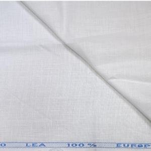 J.Hampstead 100 % Pure European Linen 40 Lea White Colour  Un-Stitched Shirting Fabric  1.60 mts / JH-40Lea-White-1.60M