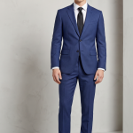 RAYMOND 45% AUSTRALIAN MERINO WOOL BLENDED FABRIC STEEL BLUE COLOUR CHECKERED PATTERN UNSTITCHED SUIT FABRIC OF 3.25 MTS / VV2832