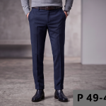 J.HAMPSTEAD Royal Blue Solid Unstitched Trouser Fabric-1.25 mts / P 49-4