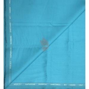 Siyaram's Bamboo Blended with Anti Bacterial benefits Plain pattern Blue (Turquoise) Colour Unstitched Shirt Fabric of 1.6 Mts / VV2372F