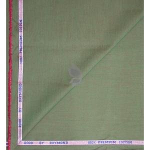 Raymond 100% Egyptian Giza Cotton (Premium Cotton) Green colour Plain Pattern Unstitched Shirt Fabric of 1.60 meters / VV2383R