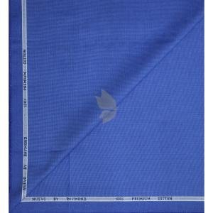 Raymond 100% Egyptian Giza Cotton (Premium Cotton) Azure (Blue) colour Plain Pattern Unstitched Shirt Fabric of 1.60 meters / VV2383AA