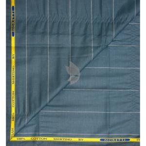 J.Hampstead Moretti Premium Egyptian Collection with 100% Giza Cotton Green (Sea Green) Colour Striped Pattern Unstitched Shirt Fabric of 1.6 mts - Made In Italy / VV2551