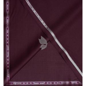 Raymond Australian Merino Wool Blended with All weather Solid pattern Maroon colour Unstitched Suit Fabric of 3.25 meters / VV2581