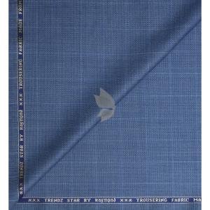 Raymond 45% Australian merino wool blended with Special Finish Checkered Pattern Blue colour Unstitched Trouser Fabric of 1.25 meters / VV2606