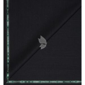 3Raymond Australian Merino wool blend with Smart Stretch and made from Fine Merino Wool Striped Pattern Black colour Unstitched Trouser Fabric of 1.3 meters / VV2591