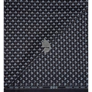 J.Hampstead 100% Pure Giza Cotton Printed pattern Black colour Unstitched Shirt Fabric of 1.6 meters / VV2392T