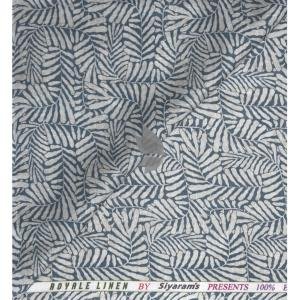 Siyaram's Royale Linen 100% Linen with 60 Lea count Digital Printed Blue (Slate) Colour Unstitched Shirt Fabric of 1.6 Meters / VV2619