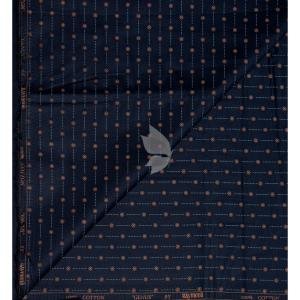 Raymond 100% Egyptian Giza Cotton (Premium Cotton) Dark Blue Printed Pattern Unstitched Shirt Fabric of 1.60 meters / VV2388I