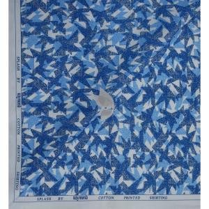 Raymond 100% Egyptian Giza Cotton (Premium Cotton) Blue Printed Pattern Unstitched Shirt Fabric of 1.60 meters / VV2388G