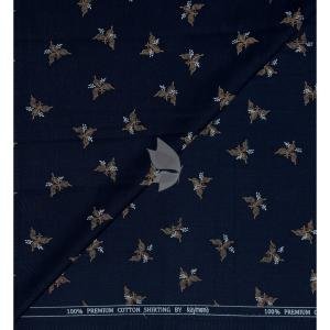 Raymond 100% Egyptian Giza Cotton (Premium Cotton) Dark Blue Printed Pattern Unstitched Shirt Fabric of 1.60 meters / VV2388F