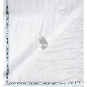 Weaves Empire 100% Genuine European Linen with 120 LEA count White colour Solid Unstitched Shirt Fabric - 1.60 Mts / VV2622