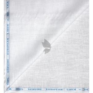 Weaves Empire 100% Genuine European Linen with 60 LEA count White colour Solid Unstitched Shirt Fabric - 1.60 Mts / VV2621