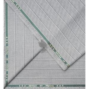 Raymond "Rovigo" collection Viscose blended fabric with Grey colour Striped pattern unstitched suit fabric of 3.5 Mts / VV2722