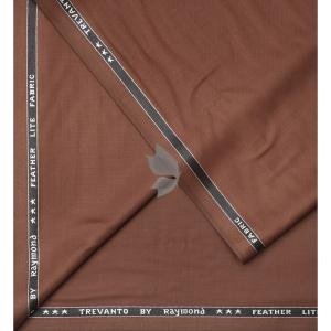 Raymond "Trevanto" collection with Cationic & Rayon blend feather lite fabric Brown (Sepia) colour solid pattern unstitched suit fabric of 3.5 Mts / VV2712