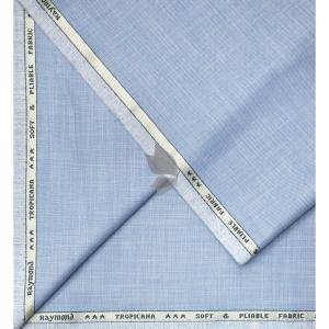 Raymond Soft & Pliable fabric, Viscose blended Light Blue colour Solid pattern unstitched suit fabric of 3.5 Mts / VV2716