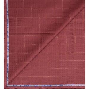Siyaram's 100% Superfine Cotton with Jacquard weave Solid Pattern Sienna (Maroon) colour Unstitched Shirt Fabric of 1.60 Mts / VV2356D