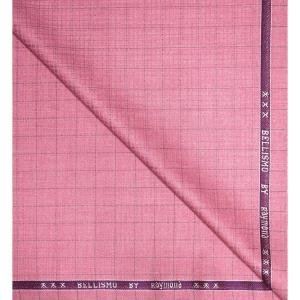 Raymond 35% Vicose blended Pink (Old Rose) colour with Jacquard Weaving Checkered Pattern unstitched Trouser Fabric - 1.3 Mts / VV2317