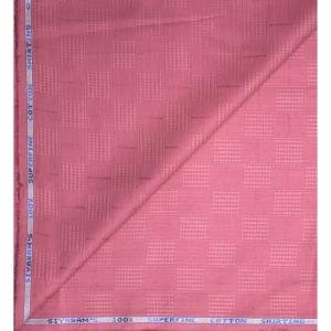 Siyaram's 100% Superfine Cotton with Jacquard weave Solid Pattern Old Rose (Pink) colour Unstitched Shirt Fabric of 1.60 Mts / VV2356H