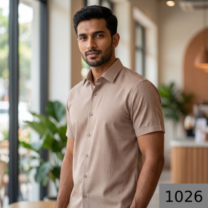 Siyaram's Egyptian Giza Cotton with Liquid Ammonia Finish Orange (Apricot) Plain Unstitched Shirt Fabric  - 1.60 meters / VV1026