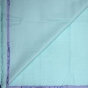 Siyaram's Egyptian Giza Cotton with Liquid Ammonia Finish Green (Aqua) Plain Unstitched Shirt Fabric  - 1.60 meters / VV1028