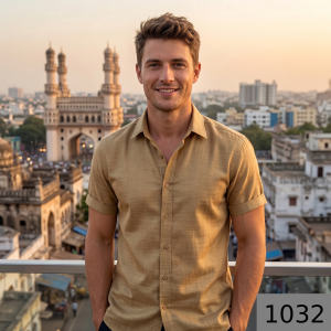 Siyaram's Egyptian Giza Cotton with Liquid Ammonia Finish Brown (Tan) Plain Unstitched Shirt Fabric  - 1.60 meters / VV1032