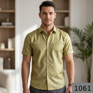 Siyaram's "Revista Collection" 100% Pure Royal Linen 60 Lea Jacquard Green Colour Unstitched Shirt Fabric - 1.60 Mts / VV1061