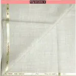 Siyaram's Viscose Blend Self Design White (Bisque) Colour Unstitched Trouser Fabric - 1.20 Mts / VV1090