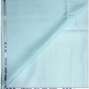 J.HAMPSTEAD 100% EGYPTIAN GIZA COTTON BLUE PLAIN UNSTITCHED SHIRT FABRIC - 1.60 MTS - J324 / VV1110