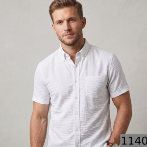 Weaves Empire 100% Giza Cotton White Unstiched Shirt Fabric - 1.6 Mts / VV1140