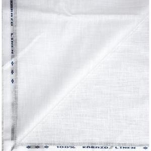 Weaves Empire 100% Linen Cotton White Unstiched Shirt Fabric - 1.6 Mts / VV1156