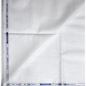 Weaves Empire 100% Linen Cotton White Unstiched Shirt Fabric - 1.6 Mts / VV1162