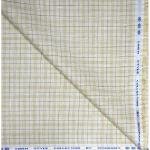 Siyaram's 100% Linen Cotton Beige Checkered Unstitched Shirt Fabric of 1.60 Mts / VV1180