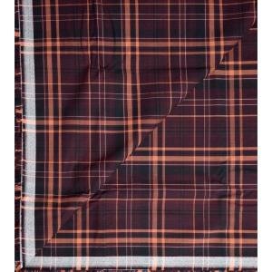 J. Hampstead 100% Giza Cotton Snuff Checkered Shirt Fabric 1.6 Mts / VV1193