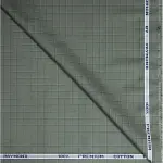 Raymond Pure Cotton Green Checkered Unstitched Shirt Fabric - 1.6 Mts / VV1196