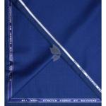 Raymond 100% Pure Wool (All Wool) Royal Blue Color Checkered with Stretch Unstitched Trouser Fabric - 1.3 Mts / VV2008