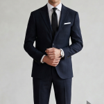 Raymond 100% Pure Wool (All Wool) Navy Blue Color Solid Unstitched Suit Fabric - 3.0 Mts / VV2028