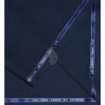 Raymond 100% Pure Wool (All Wool) Thick Navy Blue Color Self Checkered Unstitched Suit Fabric - 3.5 Mts / VV2039
