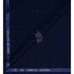 Raymond 100% Pure Wool (All Wool) Thick Navy Blue Color Checkered Unstitched Trouser Fabric - 1.25 Mts / VV2047