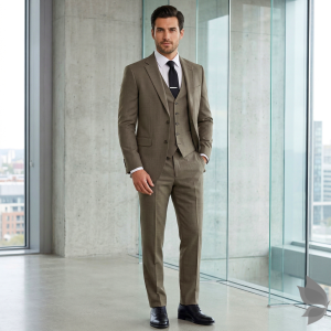 Raymond 100% Pure Wool (All Wool) Plain Beige Color Unstitched Suit Fabric - 3.5 Mts / VV2096