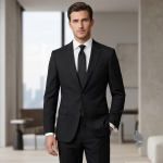 Raymond 100% Pure Wool (All Wool) with GABARDINE Weaving Plain Dark Grey Color Unstitched Suit Fabric - 3 Mts / VV2106